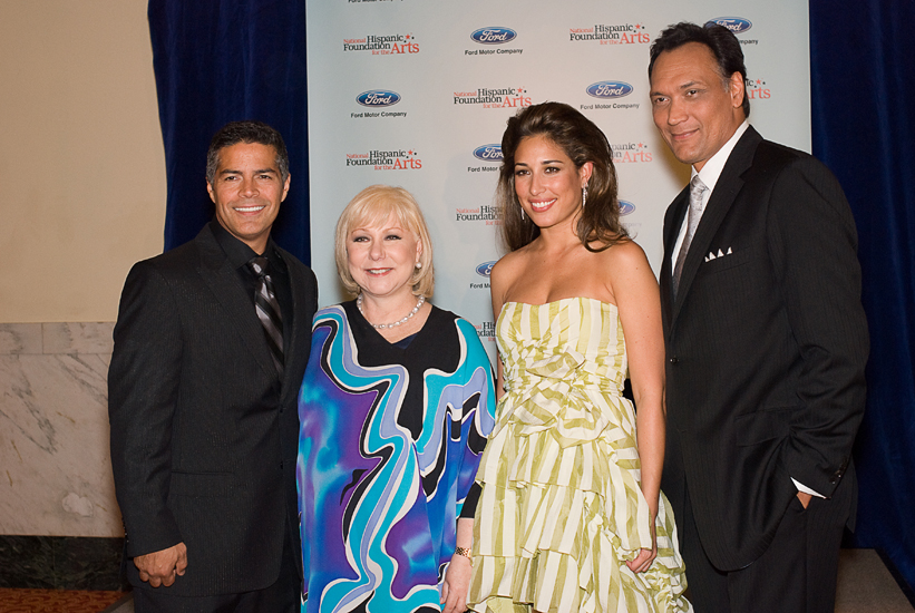 Esai Morales, Cristina Saralegui, Giselle Itié and Jimmy Smits at the National Hispanic Foundation for the Arts' Noche de Gala