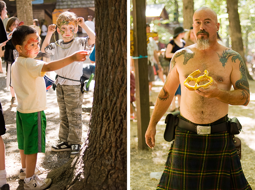 Kids and adults at the Maryland Renaissance Festival