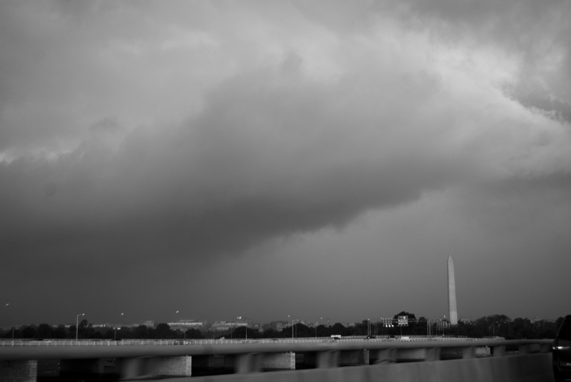 big storm over washington monument