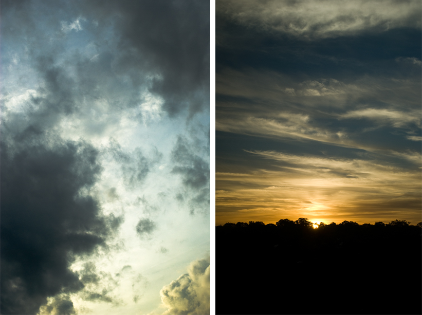 neat clouds and sunrise over arlington, va