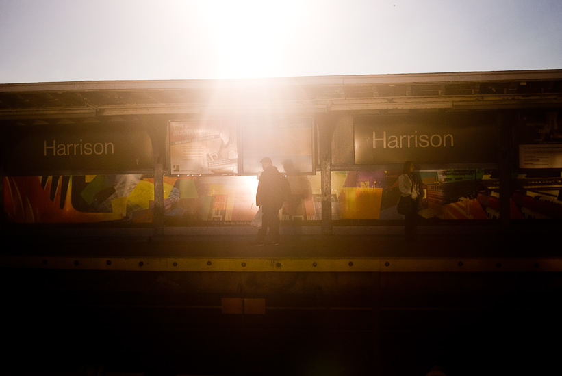 people waiting harrison station amtrak