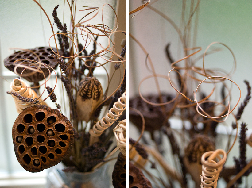 flower arrangement in sara's bathroom