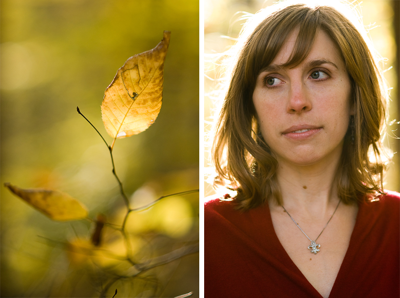 beautiful woman with leaf in northern virginia