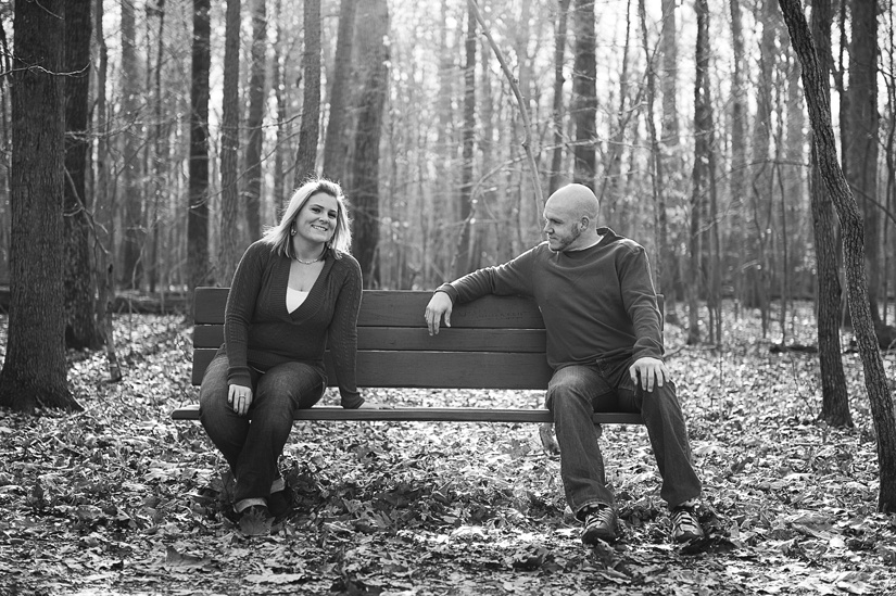 couple on a bench black and white