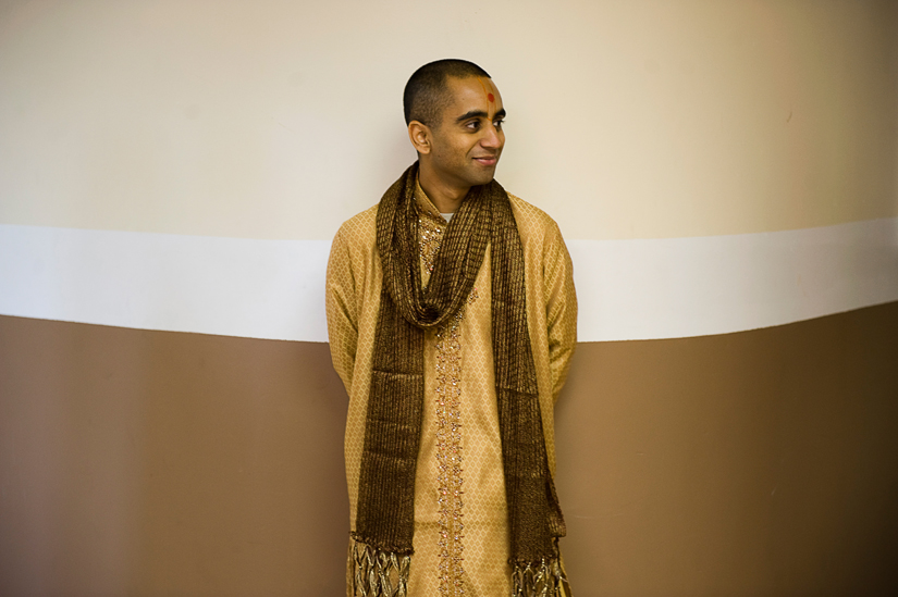 groom waiting during engagement ceremony