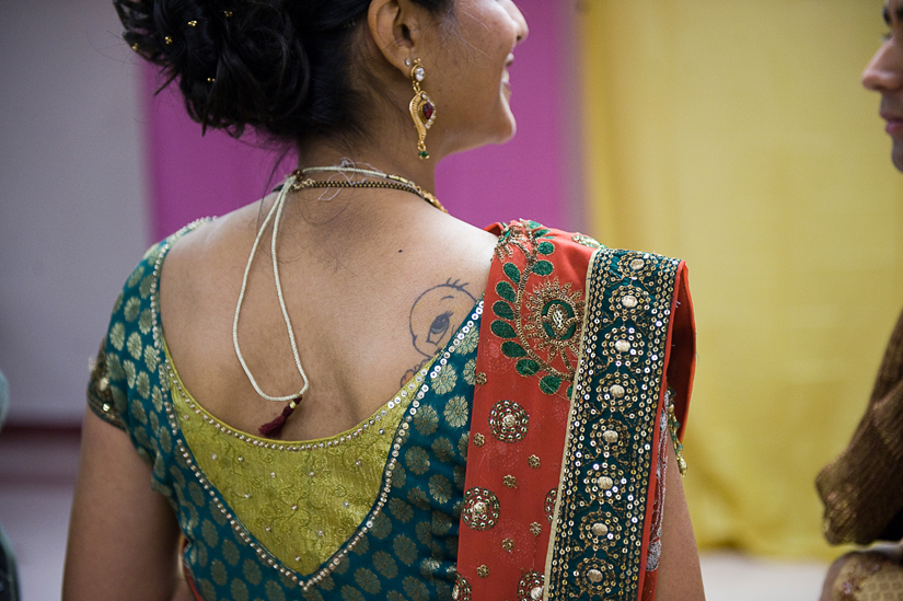 tweetie bird at hindu engagement ceremony