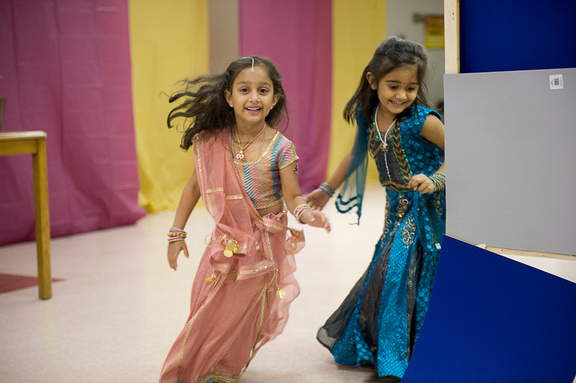 kids running at engagement ceremony in beltsville, md