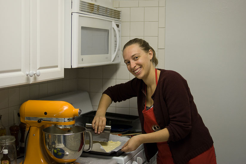 me baking cookies