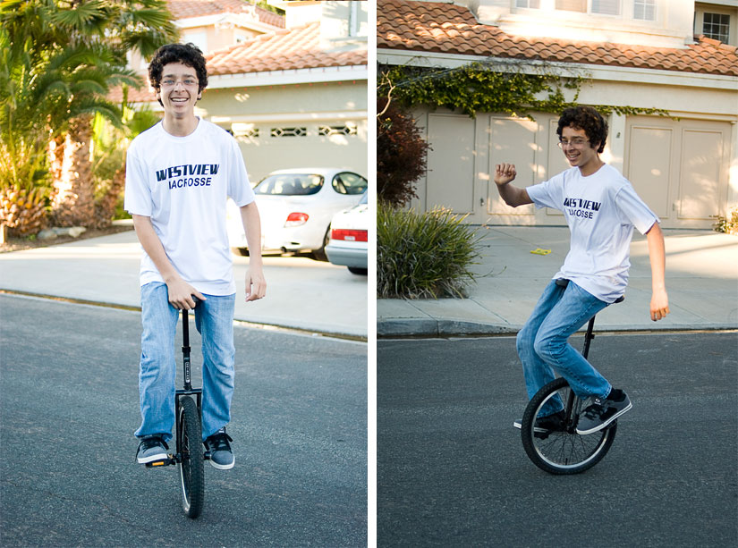 leonard on the unicycle