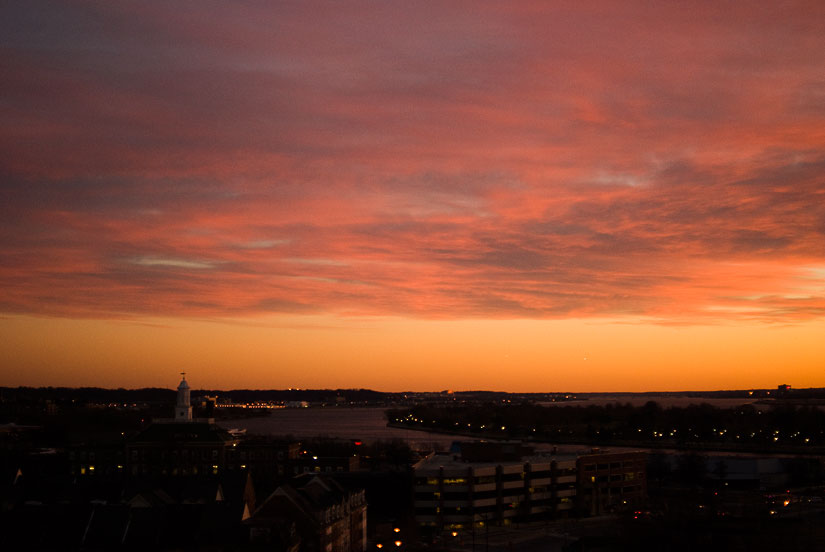 sunset over washington dc