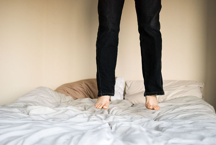 jumping on the bed