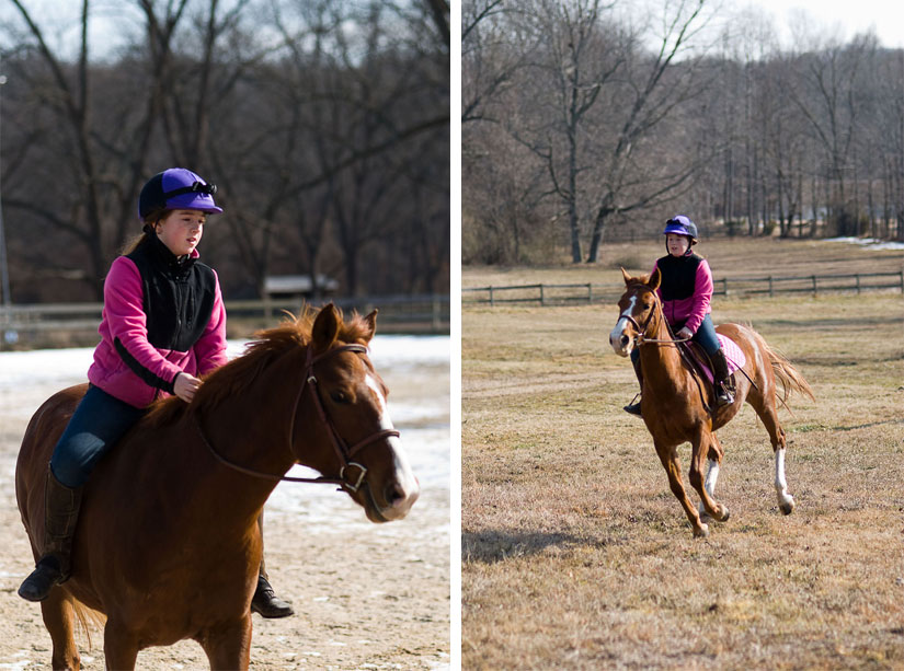 little girl riding a horse