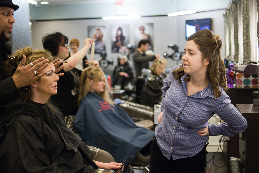 bride and daughter at salon