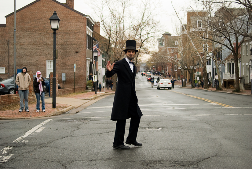 abe lincoln in old town alexandria parade