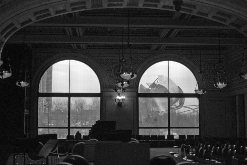 chicago cultural center in b&w