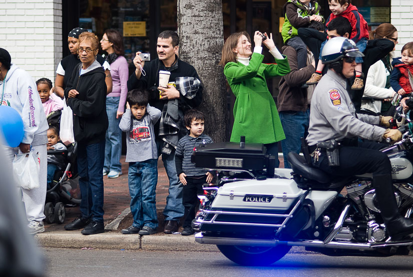 little boy with police cars in old town alexandria