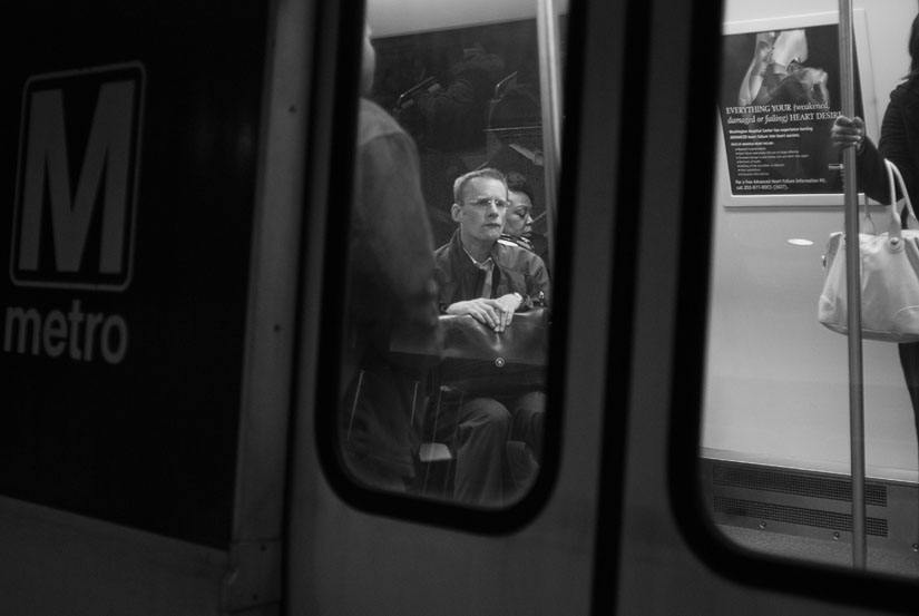 man on the washington, dc metro