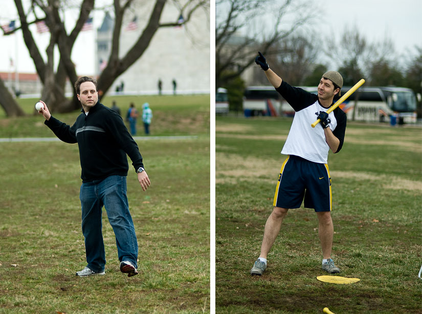 George and John doing the wiffle ball thing