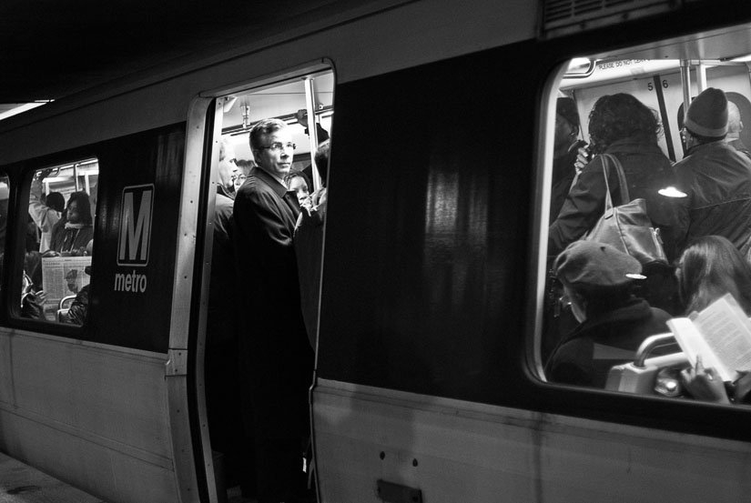 man on the orange line in washington, dc