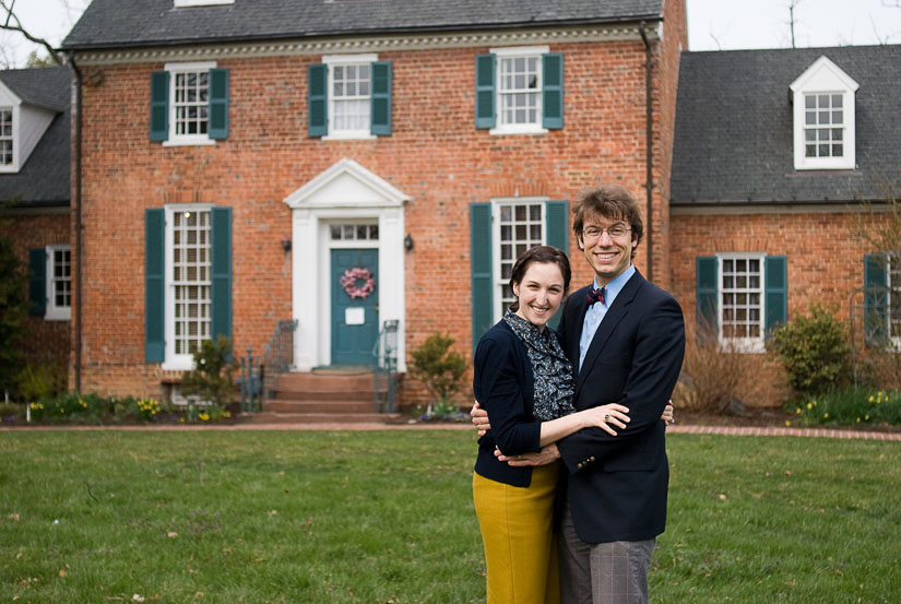 couple in front of a house in alexandria