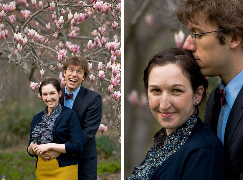 couple with dogwood trees at green spring gardens