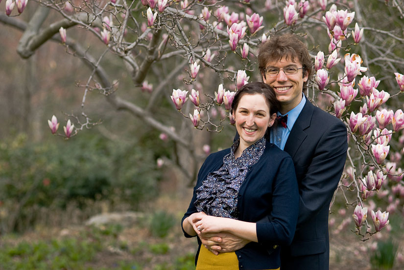 couple with dogwoods