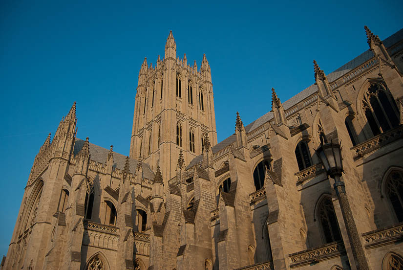 national cathedral at sunset