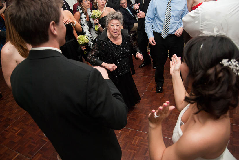 grandma dancing at the ceremony at Hotel Monaco