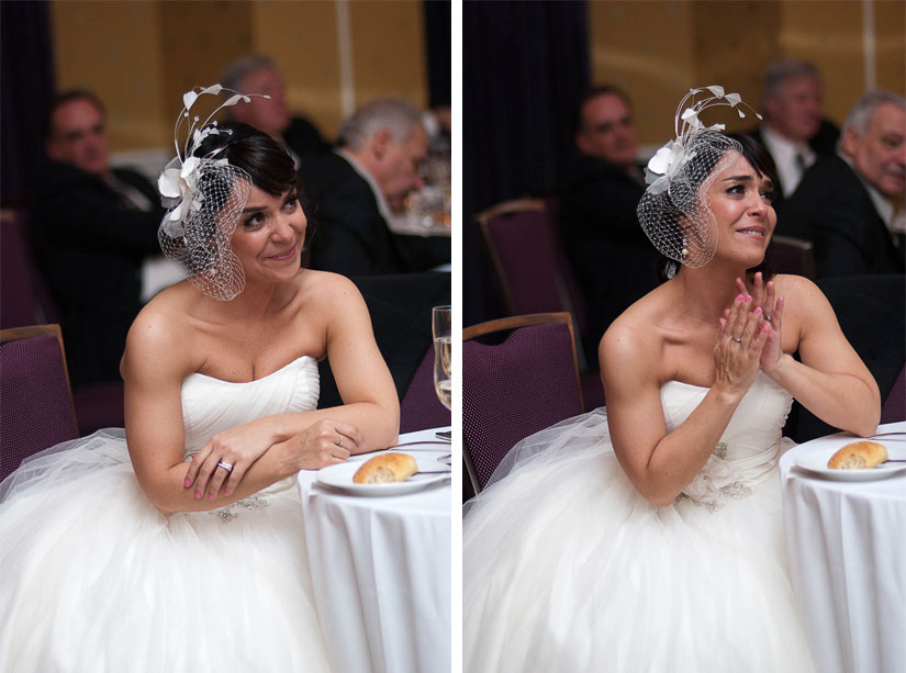 bride getting emotional during speech