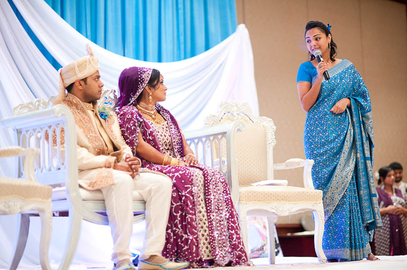 maid of honor gives a speech