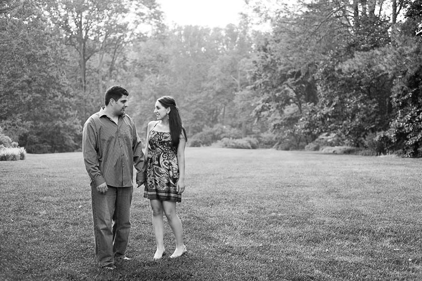 engaged couple at brookside gardens