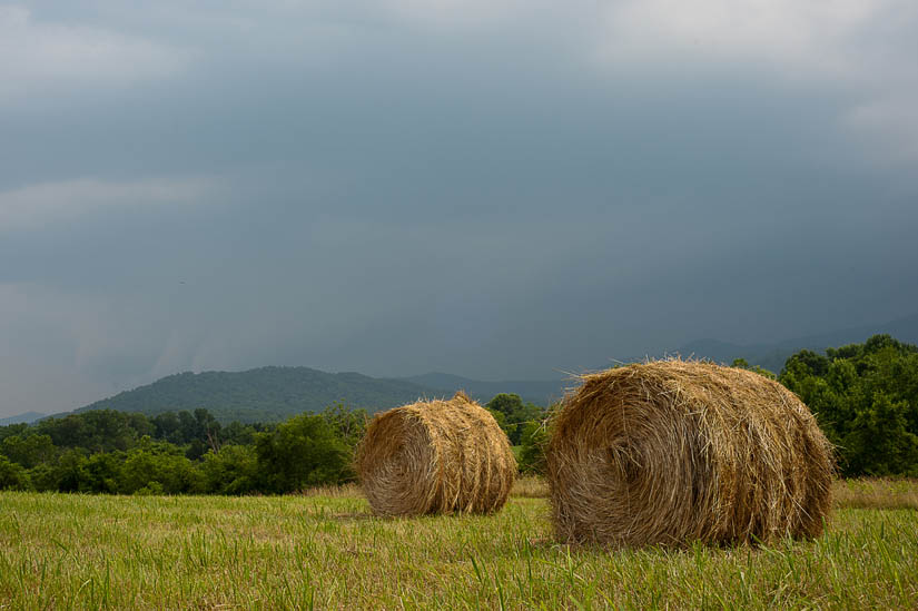 landscape of rain coming to charlottesville, wedding