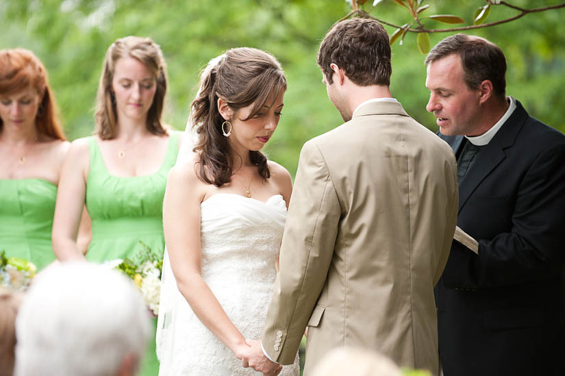 prayer during wedding ceremony in charlottesville, va