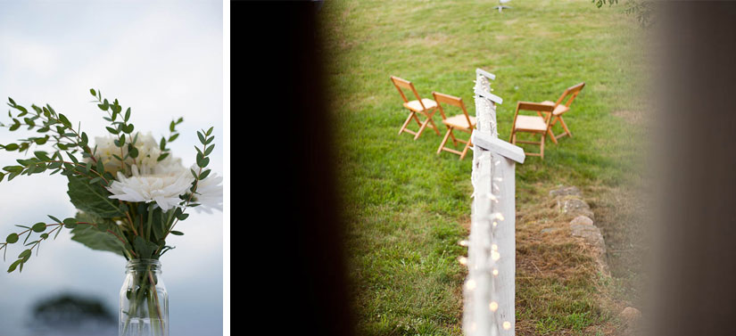 chairs and white flowers at the wedding reception