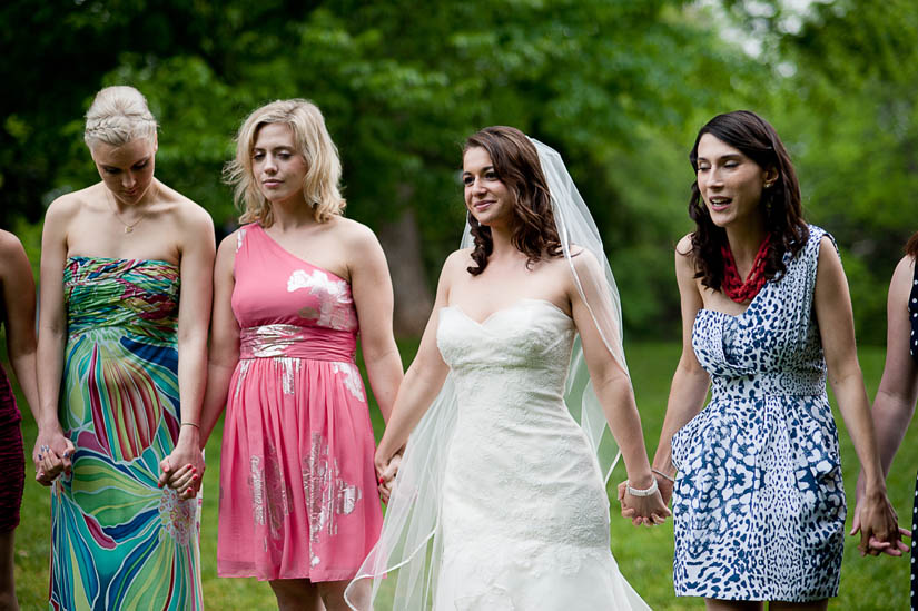 bride with bridesmaids