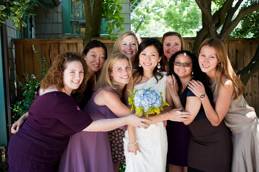 group hug for the bride