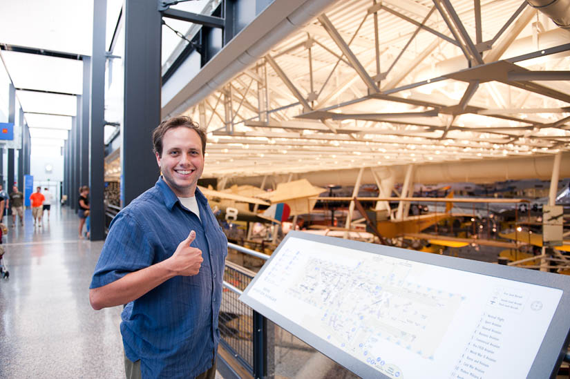 my husband at the udvar-hazy center