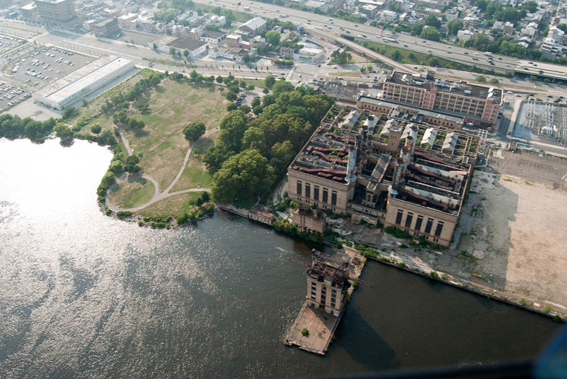 abandoned or really old factory on the river