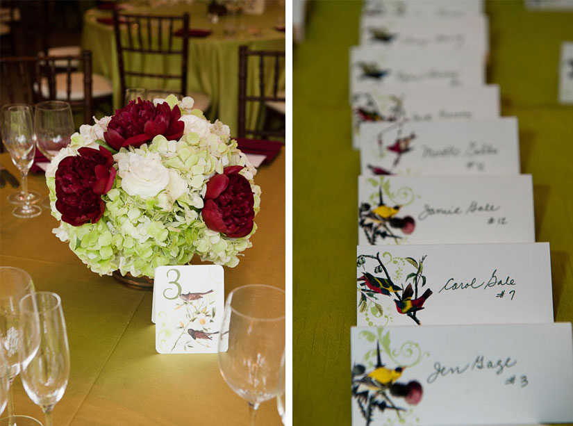 name card and table bouquet