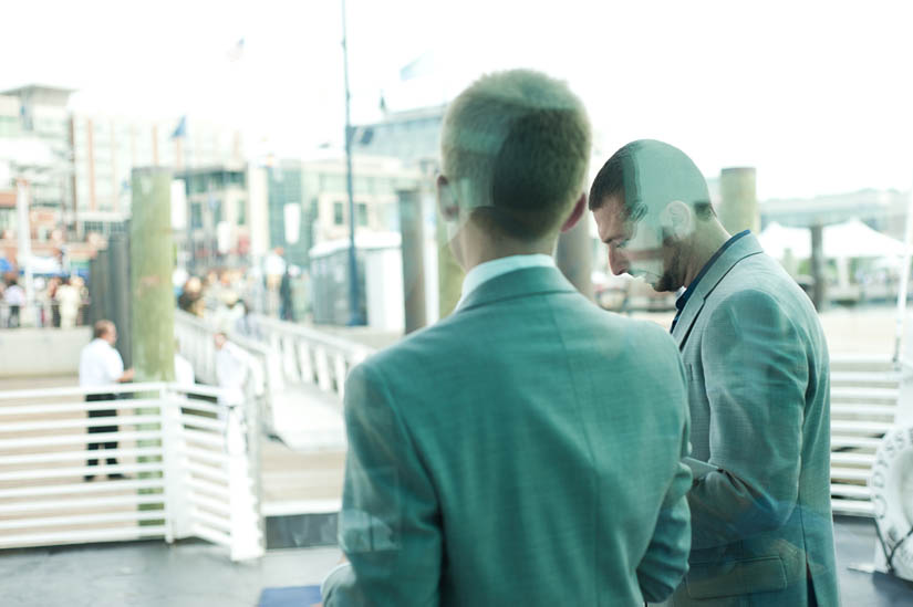 groom on odyssey cruise wedding boat