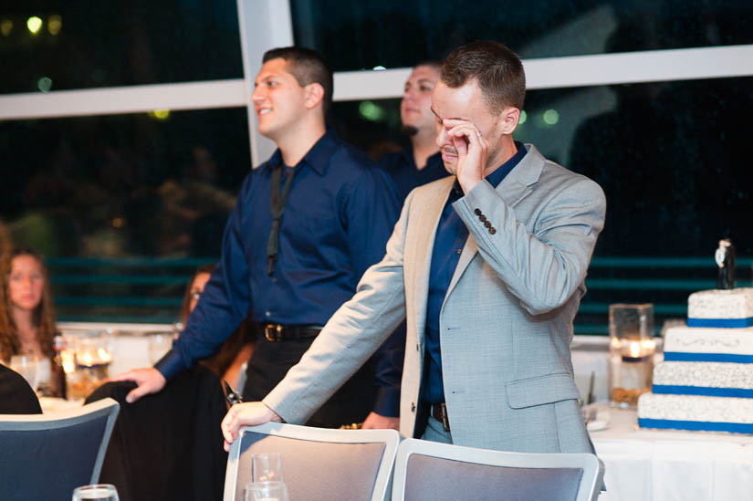 groom crying during speeches