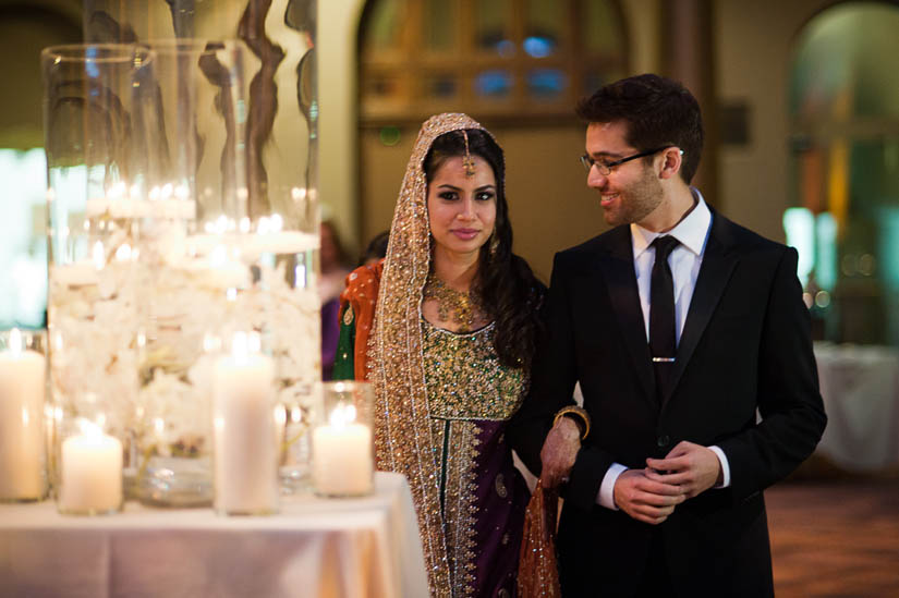 bride and groom at national building museum