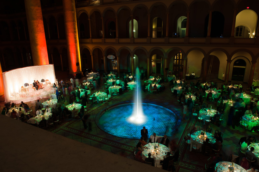 blue green and red reception at national building museum