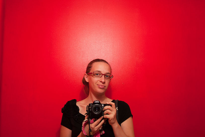 red wall at u street coffee shop