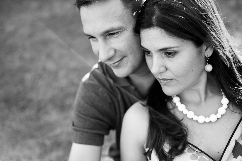 very serious black and white engagement session
