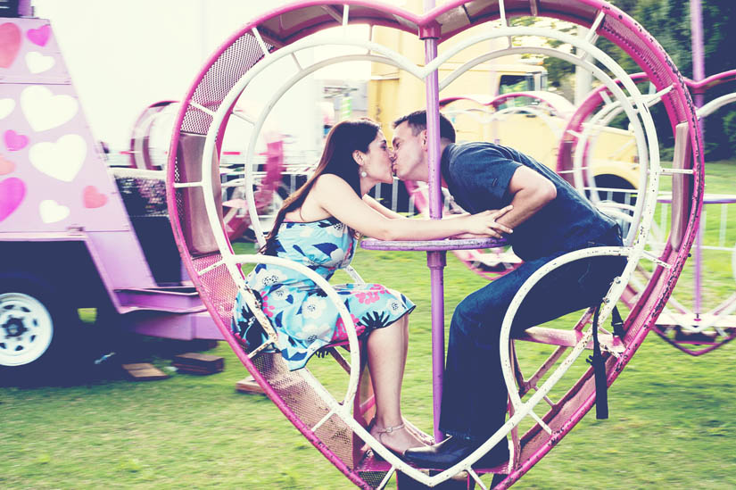 vintage heart engagement photo