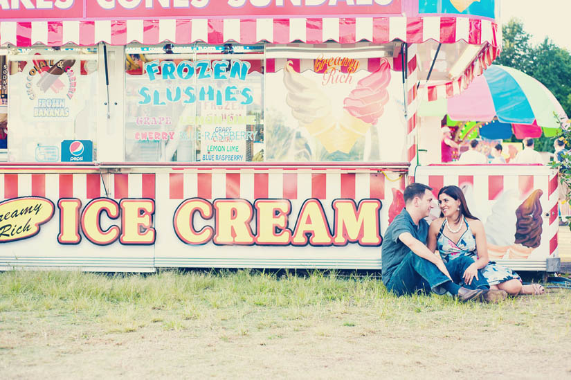 ice cream vintage engagement session