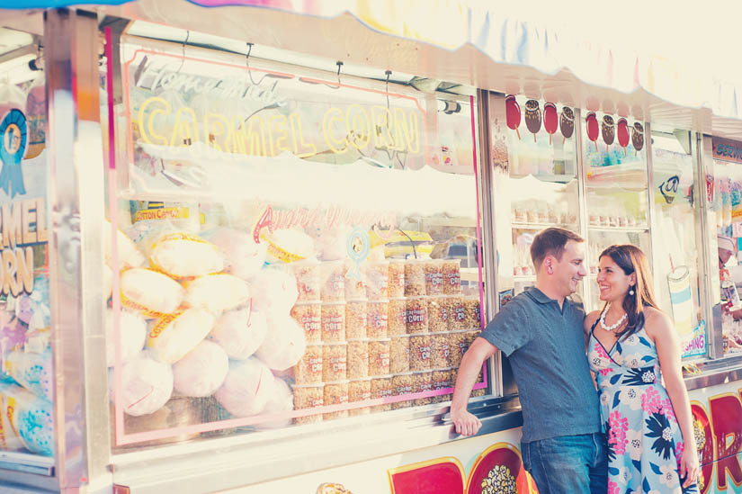 cotton candy vintage engagement session