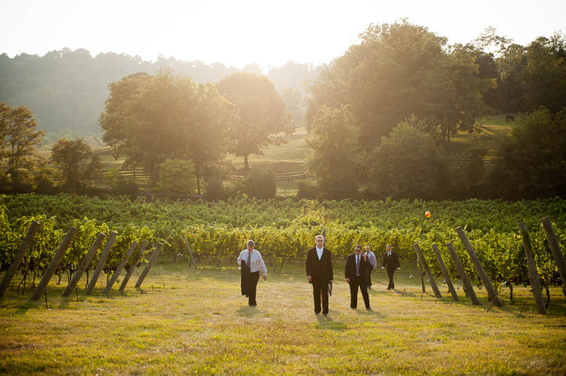 glowing sunlight before wedding ceremony