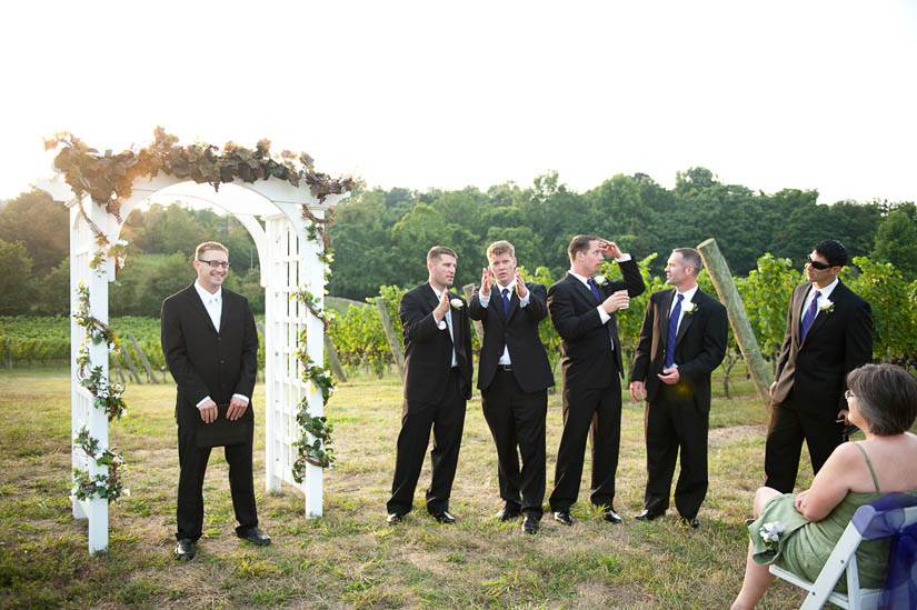 groomsmen at miracle valley vineyard